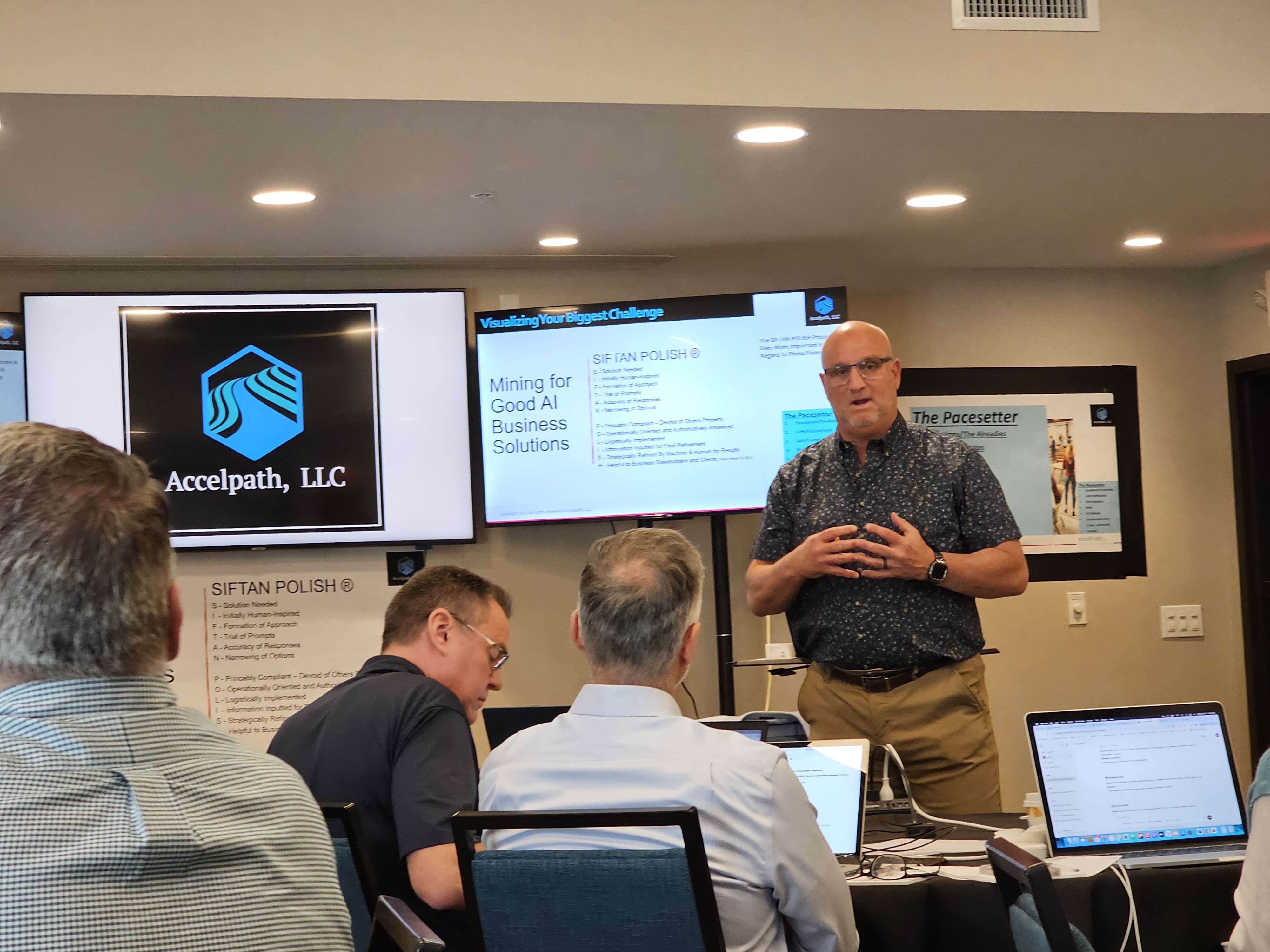 Instructor explaining AI concepts to participants